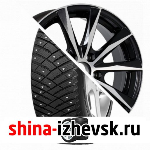 Колесо в сборе Goodyear Ultra Grip Ice Arctic 215/65 R16 T 98 + NEO 651 6.5xR16 5×114.3 ET40 DIA66.1 Глянцевый черный с полированной лицевой частью в Ижевске